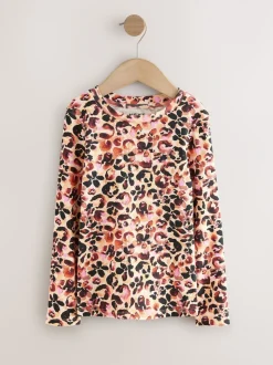 Animal - Set van 4 geribbelde T-shirts met lange mouwen (3-16jr)