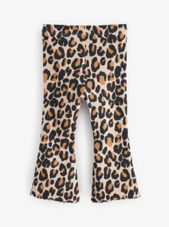 Animal luipaardprint - Geribbelde flare legging (3 mnd-7 jr)