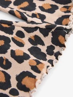 Animal luipaardprint - Geribbelde flare legging (3 mnd-7 jr)