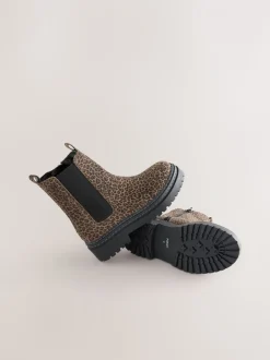 Animal luipaardprint - Leren Chunky Chelsea Boots
