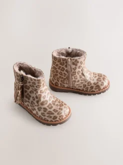 Animal Shimmer - Chelsea enkellaarsjes met rits en kwastjes