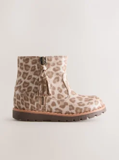 Animal Shimmer - Chelsea enkellaarsjes met rits en kwastjes