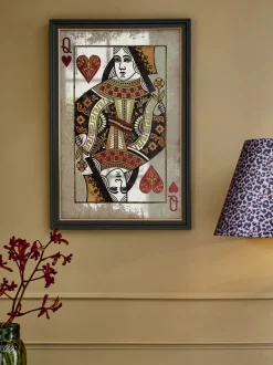 Antiqued Cards Suit Mirror Wall Art