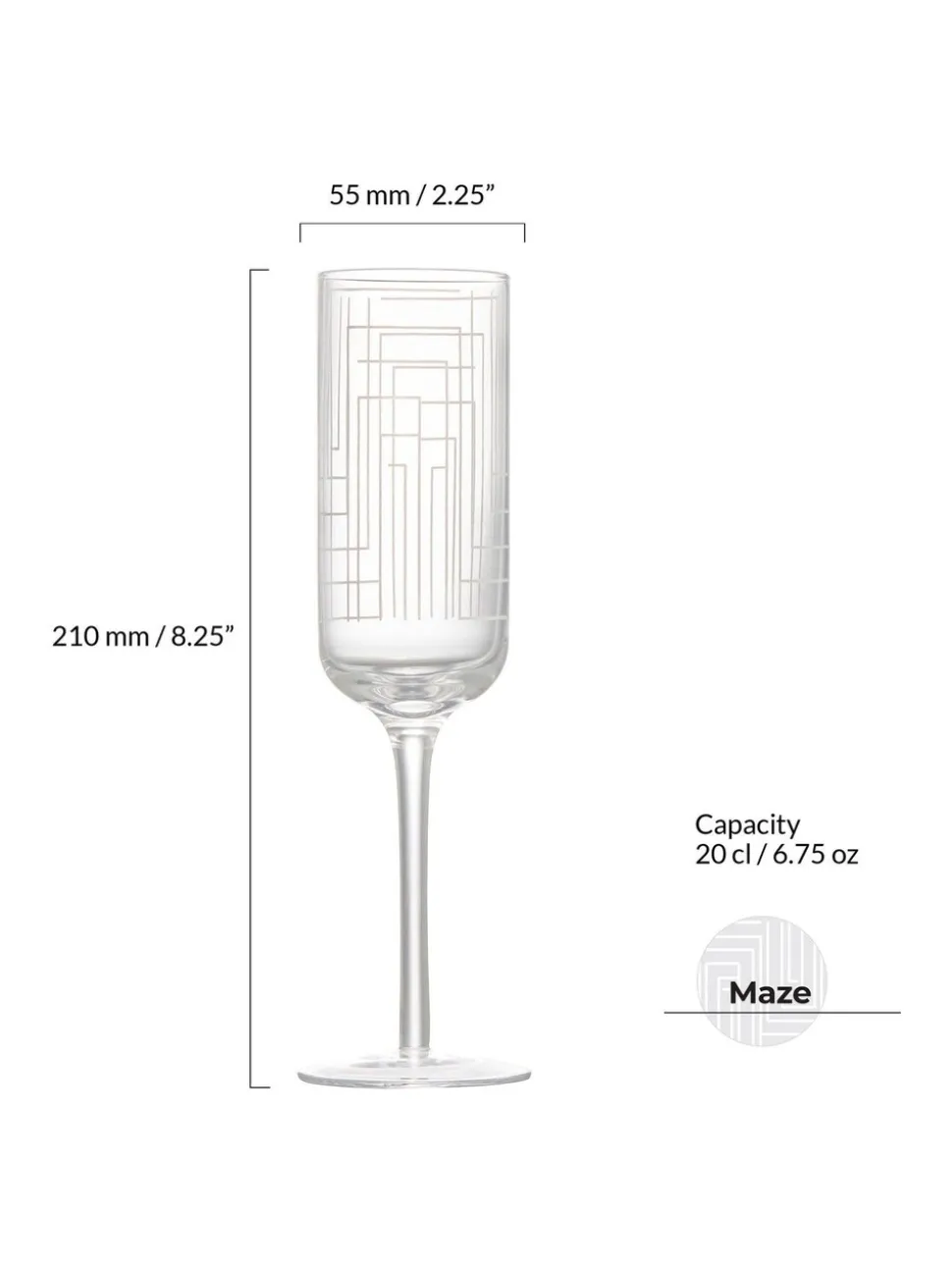 Anton Studio Designs set van 2 Maze champagneflûtes