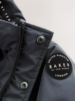 Antraciet - Baker By Ted Baker regenbestendige gewateerde lange jas