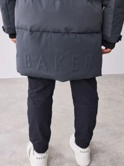 Antraciet - Baker By Ted Baker regenbestendige gewateerde lange jas