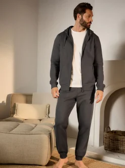 Antraciet - Brushback Heavyweight Open Joggers