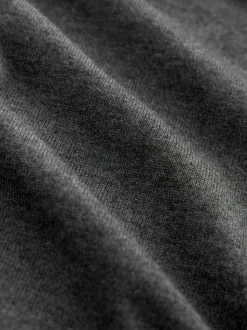 Antraciet - Effen - Regular Fit Cotton Rich Crew Neck Jumper