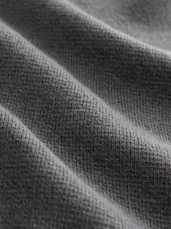 Antraciet - Effen - Regular fit 100% katoenen premium trui met korte rits