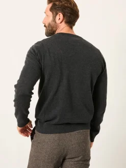 Antraciet - FatFace Crew Neck Knitted Jumper