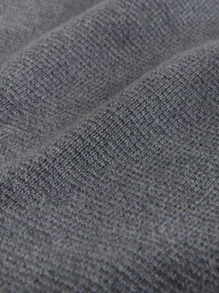 Antraciet - Hertlogo - Regular fit 100% katoenen premium trui met korte rits