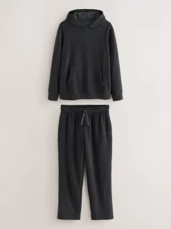 Antraciet - Hooded Towelling Pyjamas Set