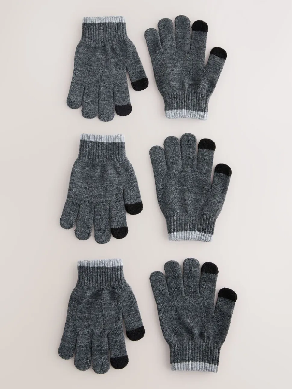 Antraciet - Magic handschoenen 3 paar (3-16jr)