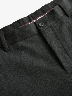 Antraciet - Normale pasvorm chique broek met wol
