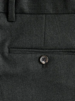Antraciet - Normale pasvorm chique broek met wol