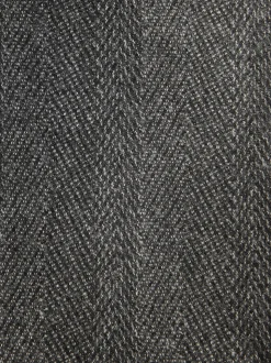 Antraciet - Regular Fit Signature Marzotto 100% Italian Wool Herringbone Suit Jacket