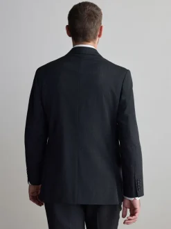 Antraciet - Regular Fit Signature Nova Fides 100% Italian Wool Suit Jacket