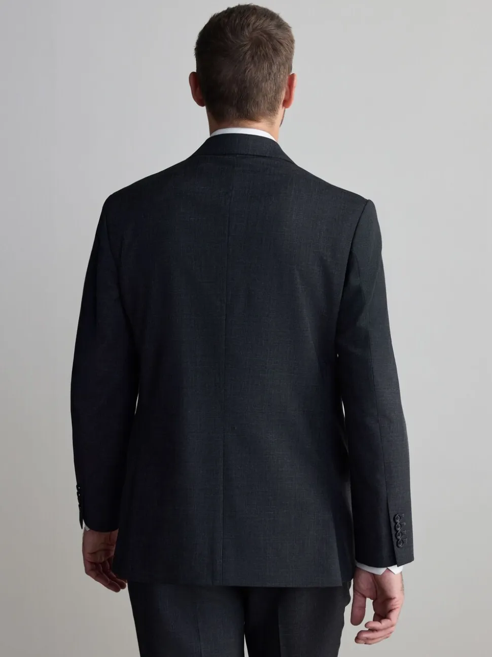 Antraciet - Regular Fit Signature Nova Fides 100% Italian Wool Suit Jacket
