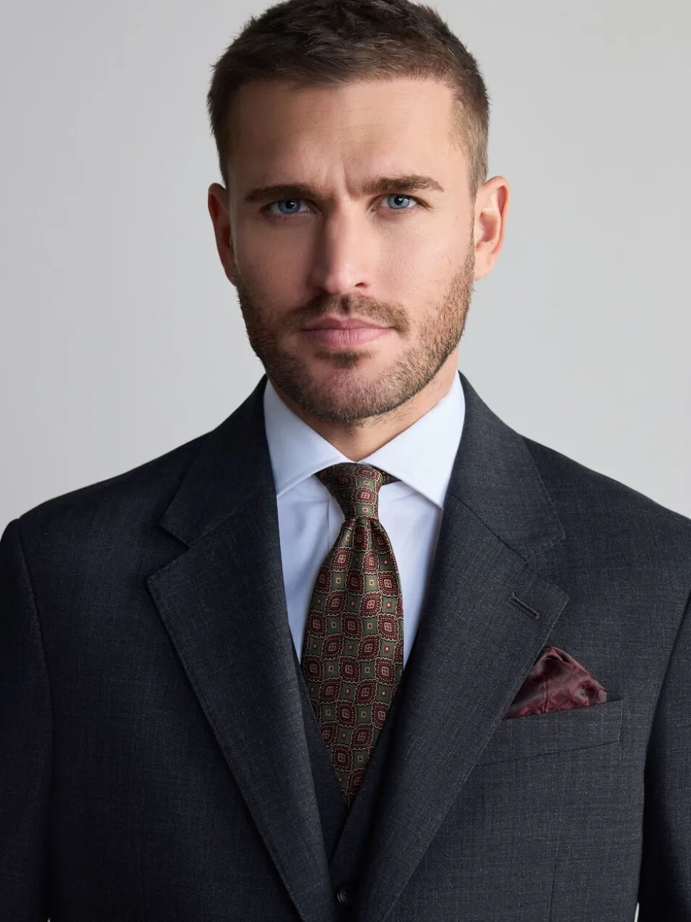 Antraciet - Regular Fit Signature Nova Fides 100% Italian Wool Suit Jacket