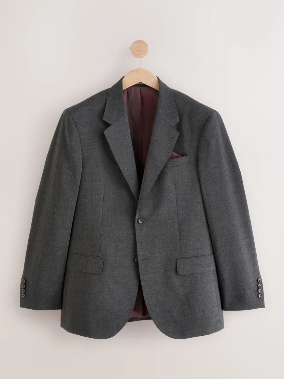 Antraciet - Regular Fit Signature Nova Fides 100% Italian Wool Suit Jacket