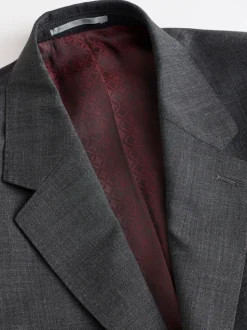 Antraciet - Regular Fit Signature Nova Fides 100% Italian Wool Suit Jacket