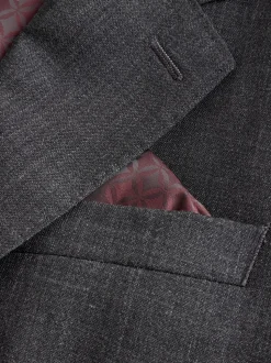 Antraciet - Regular Fit Signature Nova Fides 100% Italian Wool Suit Jacket