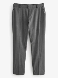 Antraciet - Slim Fit - Elasticated Waist Motionflex Stretch Smart Trousers
