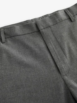 Antraciet - Slim Fit - Elasticated Waist Motionflex Stretch Smart Trousers