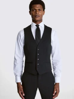 Antraciet - Smal - MOSS Stretch Suit Waistcoat