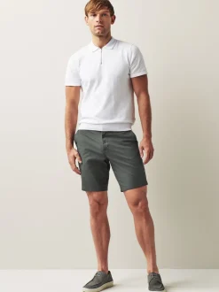 Antraciet - Straight fit - Chinoshort met stretch
