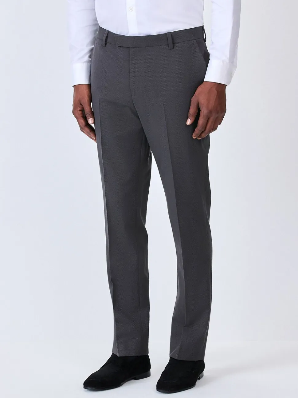 Antraciet - Strakke Pasvorm - Pantalon in smokingstijl