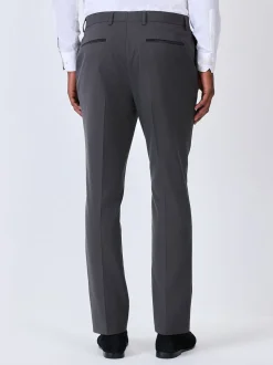 Antraciet - Strakke Pasvorm - Pantalon in smokingstijl