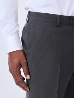 Antraciet - Strakke Pasvorm - Pantalon in smokingstijl