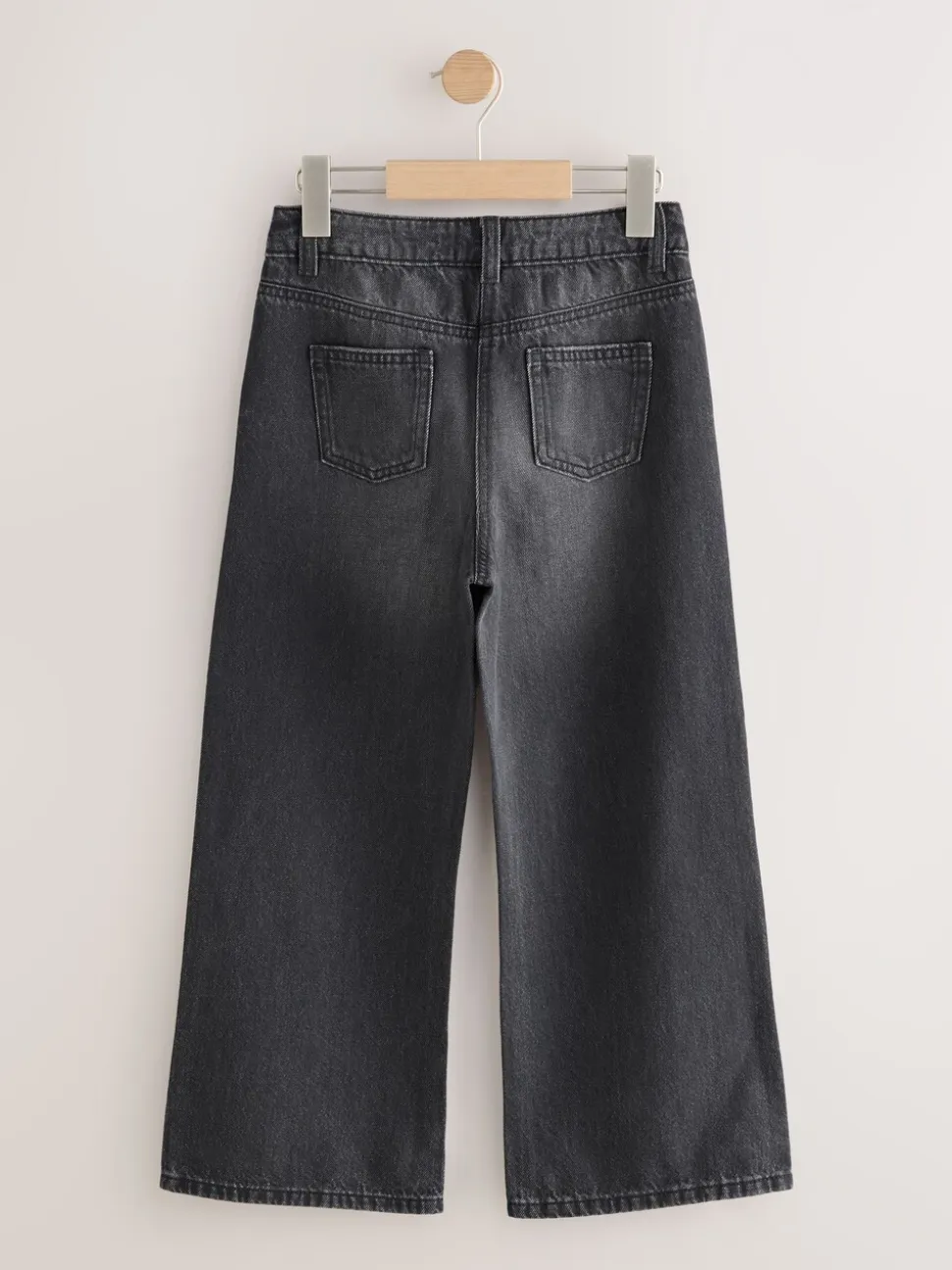 Antraciet - Stud Embellished Wide Leg Jeans (3-16yrs)