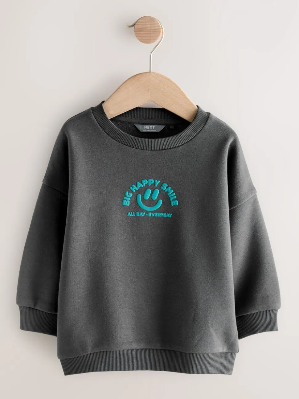 Antraciet - Sweatshirt met ronde hals en all-over print (3 mnd - 7 jr)
