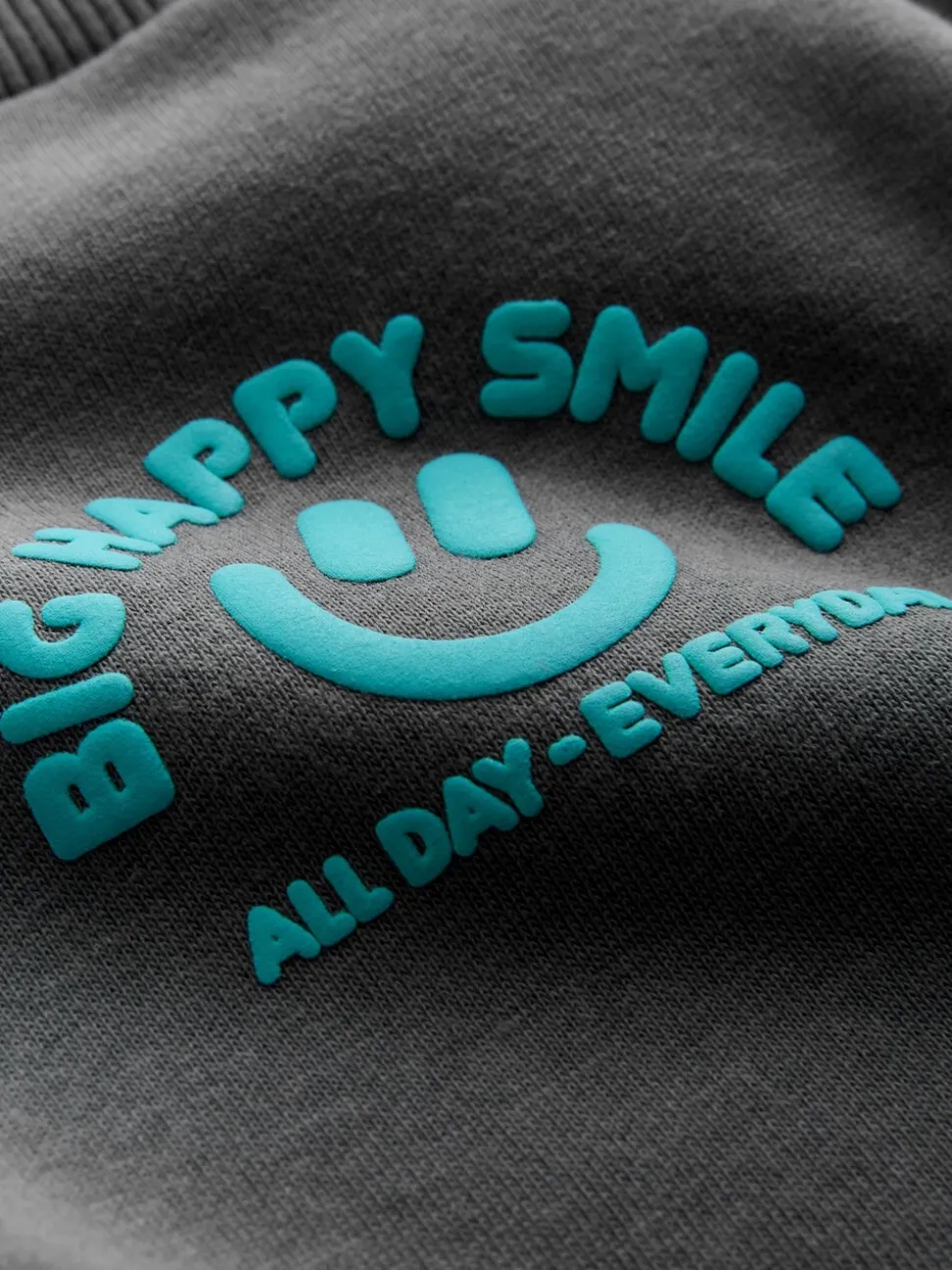 Antraciet - Sweatshirt met ronde hals en all-over print (3 mnd - 7 jr)