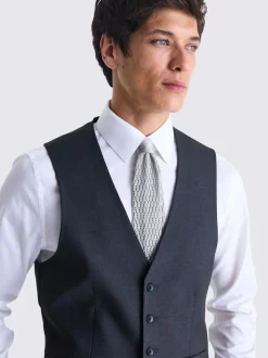 Antraciet - Tailored - MOSS Stretch Suit Waistcoat
