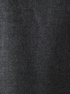 Antraciet - Wollen Rijke Slim Textuur Broek Met Zijverstellers