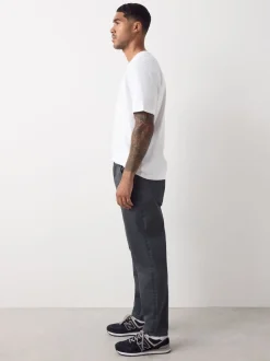 Antracietgrijs - Klassieke stretchjeans met standaard taps toelopende pasvorm