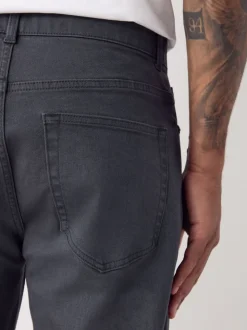 Antracietgrijs - Klassieke stretchjeans met standaard taps toelopende pasvorm