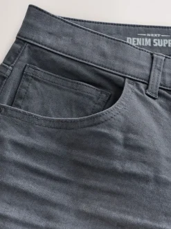 Antracietgrijs - Klassieke stretchjeans met standaard taps toelopende pasvorm