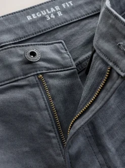 Antracietgrijs - Klassieke stretchjeans met standaard taps toelopende pasvorm