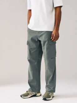 Antracietgrijs - Relaxed fit - Katoenen cargostretchbroek