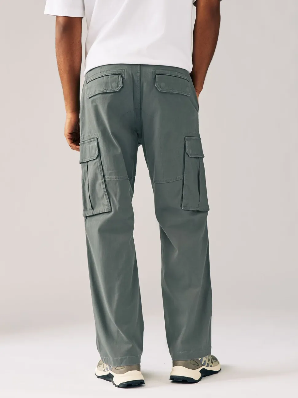 Antracietgrijs - Relaxed fit - Katoenen cargostretchbroek