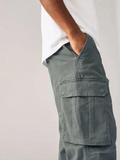 Antracietgrijs - Relaxed fit - Katoenen cargostretchbroek