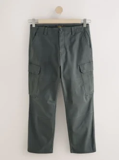 Antracietgrijs - Relaxed fit - Katoenen cargostretchbroek