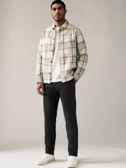 Antracietgrijs - Slim Fit - Stretchy chino