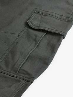 Antracietgrijs - Slim Fit - Katoenen cargostretchbroek