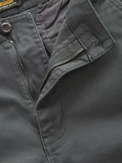Antracietgrijs - Straight fit - Katoenen cargostretchbroek