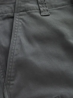 Antracietgrijs - Straight fit - Katoenen cargostretchbroek